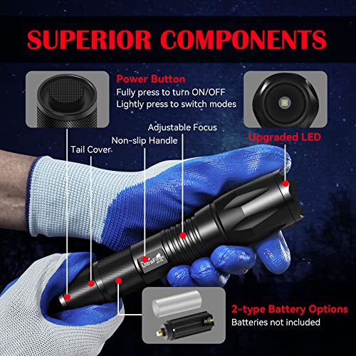 ULTRAFIRE 2 Pack Tactical Torch with Holster, 1200 Lumens Zoomable Bright LED Torch - Image 3