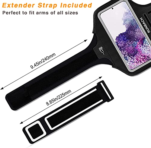 Galaxy S8+/S9+/S10+/S20+ Armband,Runbach Sweatproof Running Exercise Gym Bag With Key Holder And Card Slot For Samsung Galaxy Phones(Black) #TOP1