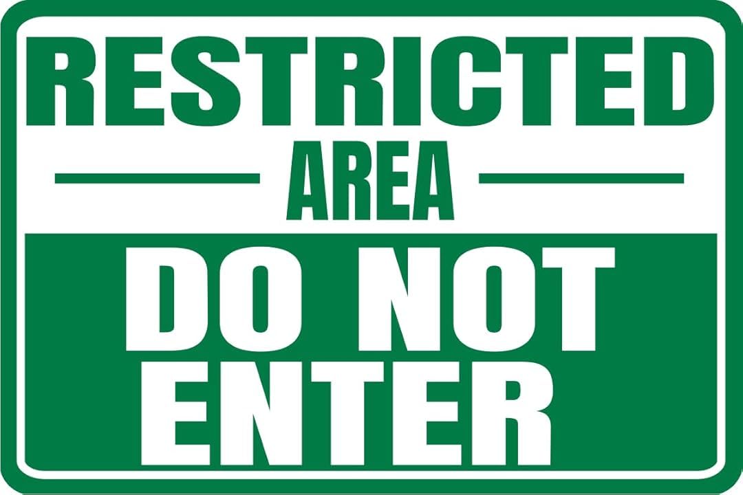 Restricted Area Do Not Enter Tin Sign Retro Art Plaque Wall Decor Funny Gifts for Cafe Home Kitchen Garage Bathroom Farm Garden Bar Metal Posters 8x12 Inch