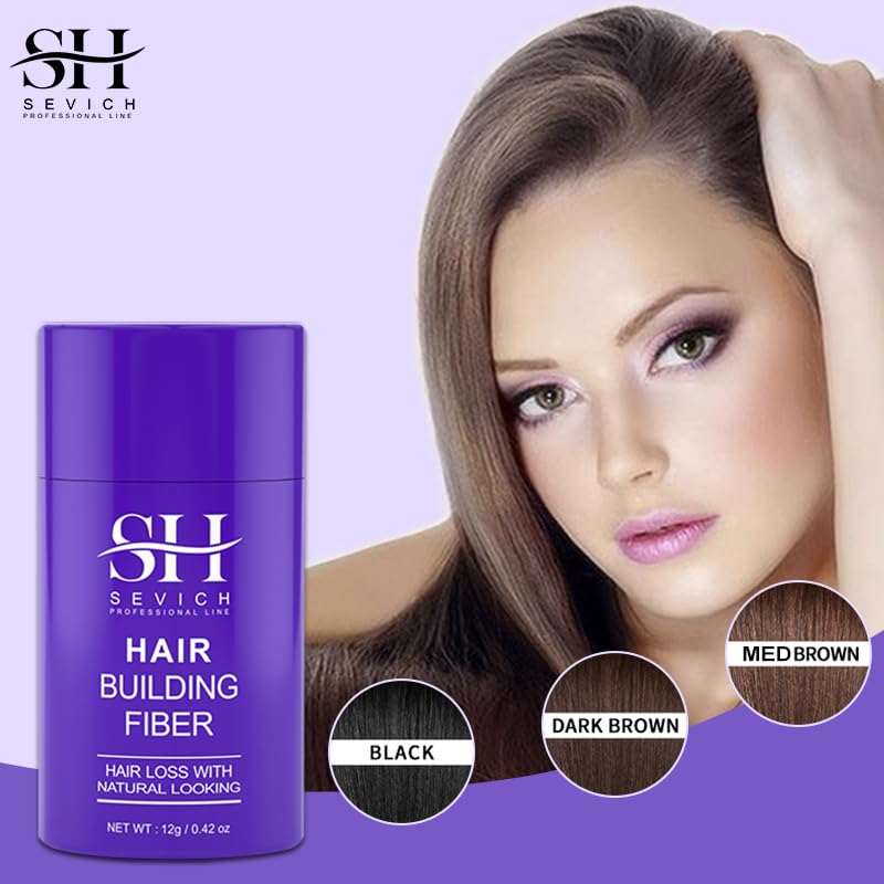 Miniatura 2 de SEVICH Fibras de construcción del cabello para mujer, 5 segundos, oculta la pérdida de cabello adelgazante, fibras de queratina natural para