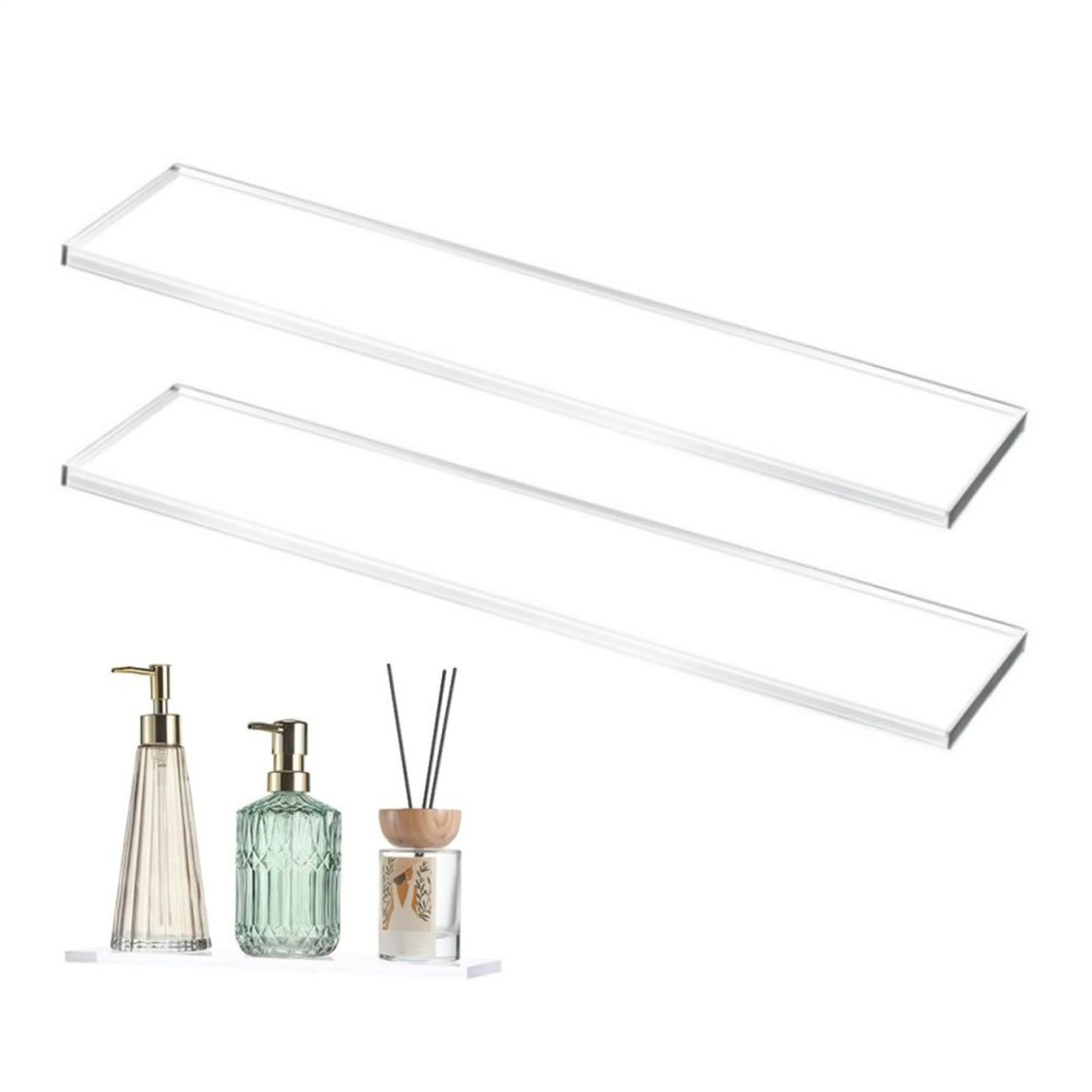 Rangement en 2 parties acrylique transparent pour cosmétiques et salle de bain