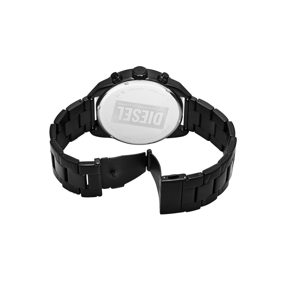 Diesel Spiked Herren 49MM Schwarze Edelstahl Uhr, DZ4691