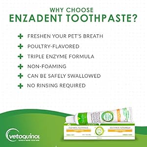   Vetoquinol-Enzadent-Enzymatic-Toothpaste-for-Cats-Dogs--32-oz-Poultry-Flavor--Triple-Enzyme-Formula-for-Healthy-Teeth-Gums--Oral-Dental-Care-Removes-Plaque-Polishes-Teeth-Freshens-Breath