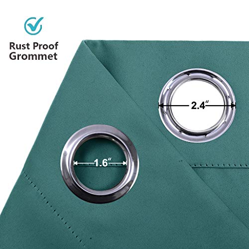 Image of RYB HOME Privacy Blackout Curtains, Thermal Insulating Room Divider Large Window Treatment for Glass Door Living Room Shared Bedroom Laundry Room, W 60 x L 108 inches, Teal, 1 Panel