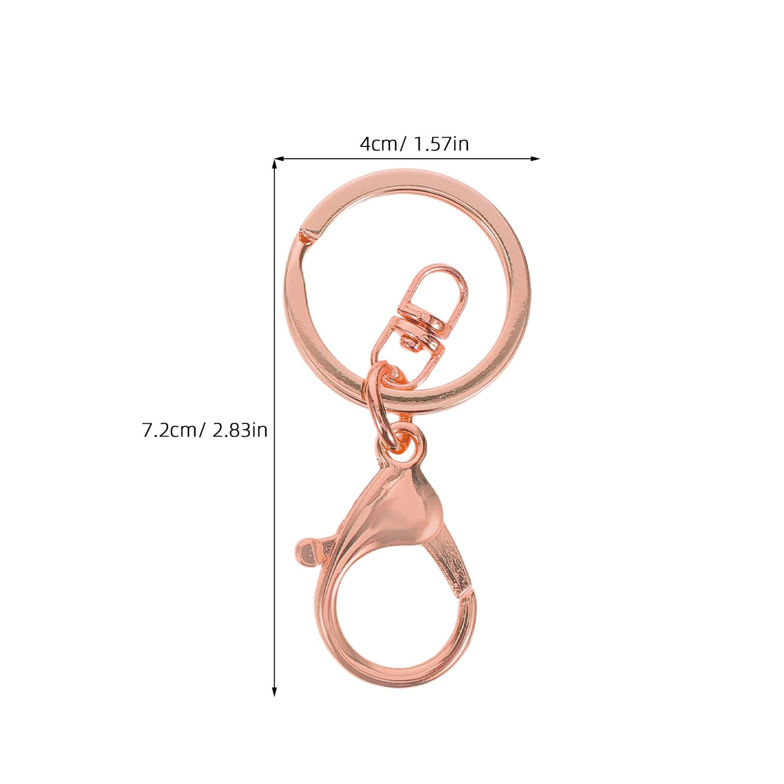 Cabilock 20pezzi Moschettone Portachiavi in Metallo Clip Fermaglio Rotante Cordino Portachiavi Moschettone DIY per Chiavi Borsa Ciondolo per Artigianato