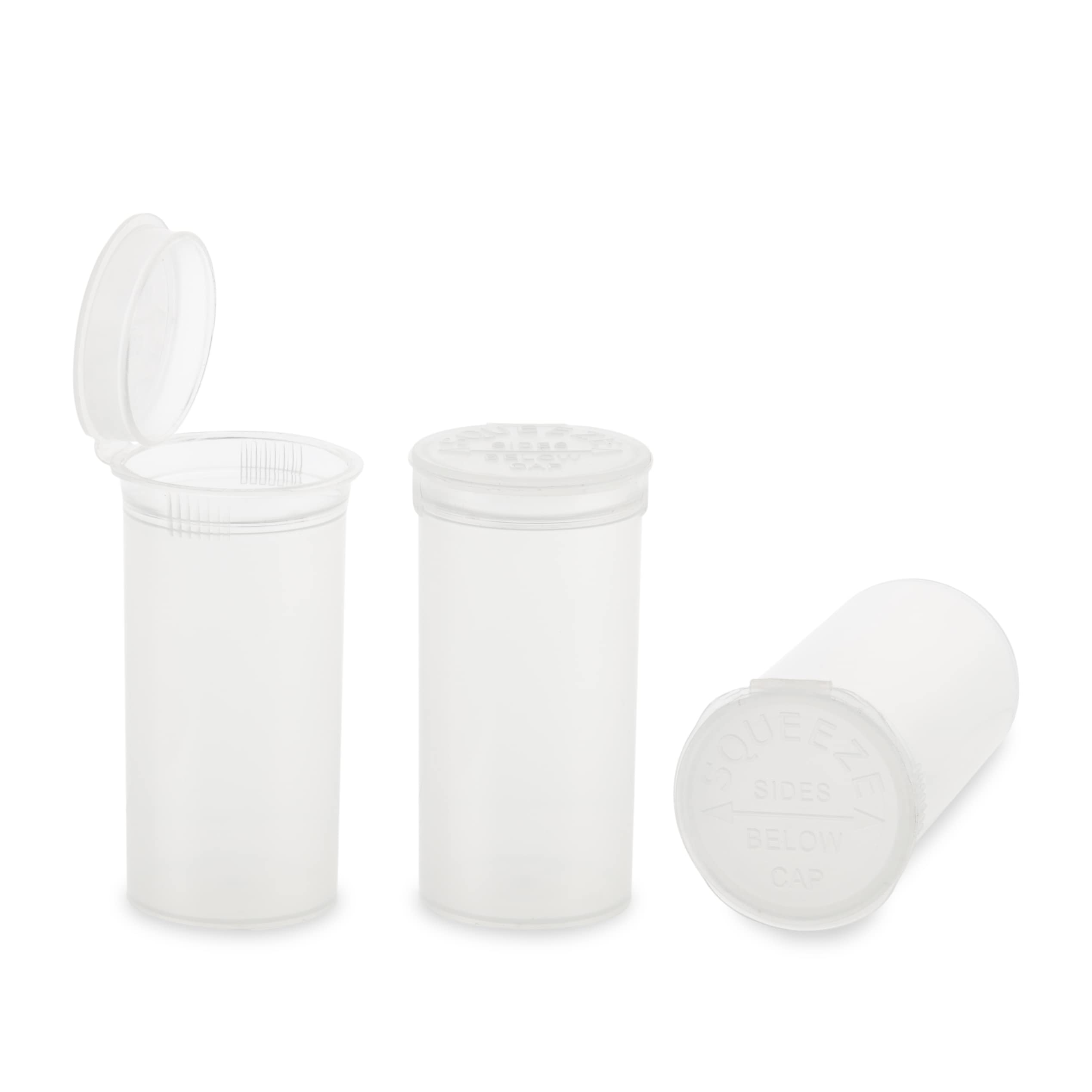 Loud Lock – Botellas de contenedor de vial con tapa superior – 13 Dram tamaño – 315 unidades caja, 13 Dram, Transparente