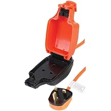 Pro Elec PEL01009 Mains Extension Lead with Outdoor 1-Gang Socket, IP54, Orange, 10m