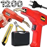 Retoo 50W Kunststoff Schweißgerät Reparaturset mit LED Licht Schweißen Maschine für Kunststoffrissen Auto Stoßstangen Autoteile Kajak Kunststoffteilen 1200 Heißhefter Maximaltemperatur 750°C