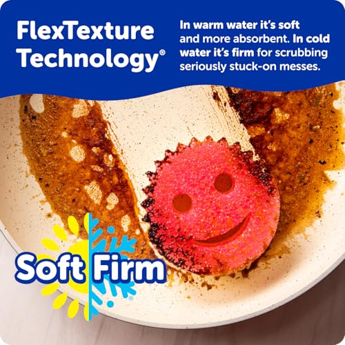 Scrub Daddy Color Sponges - Scratch-Free Multipurpose Dish Sponges for Kitchen, Bathroom & Household Cleaning - Made with BPA-Free Polymer Foam (3 Count) - Image 4