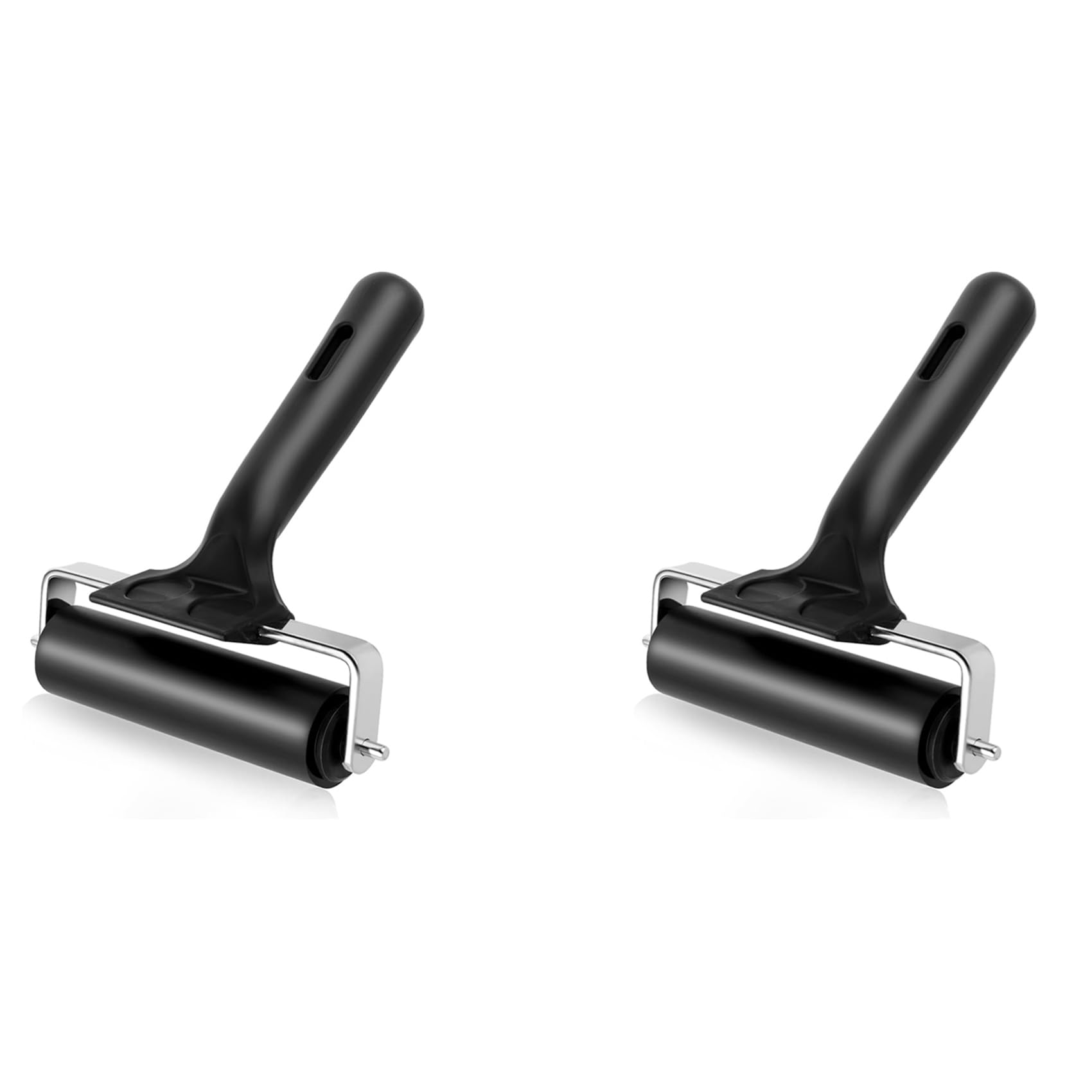 Jnchdghwa Black 2X Rubber Roller,Brayer Rollers For Crafting 3.74Inch Rubber Roller