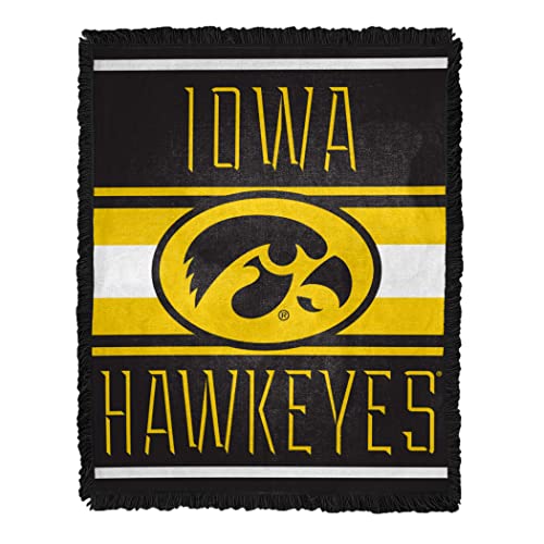 Northwest Art Mall NCAA Iowa Nose Tackle Woven Jacquard Throw 46" W x 60" L Blanket