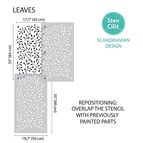 Stencilit® Leaves Tree Wall Stencil - Xl 19.7X35 In | Floral Wall Stencils For Painting Large Pattern | Scandinavian Large Wall Stencils #TOP5