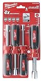 Milwaukee 48-22-2404 Hollow Shaft SAE Hex Shank Compact Nut Driver Set (4 Pieces)