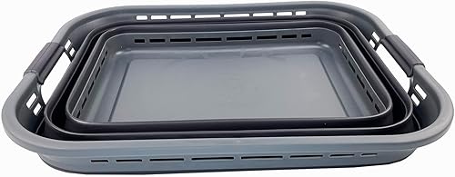 Miniatura 9 de SAMMART Cesto plegable de plástico para la ropa sucia de 42L (11 galones), contenedor de almacenamiento plegable, cesta de lavandería portátil,