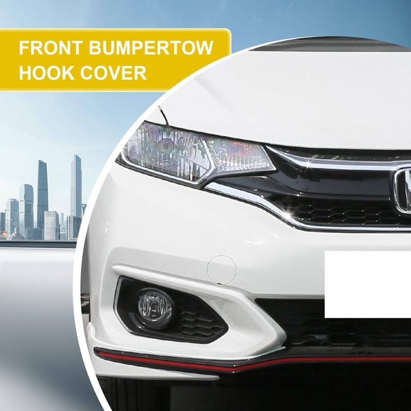 Car Front Bumper Tow Hook Cover Compatible with Honda Fit 2018 2019 Trailer Cover Cap 71104-T5H-H500 71104T5HH500 Small Lid Towing Eye Cap