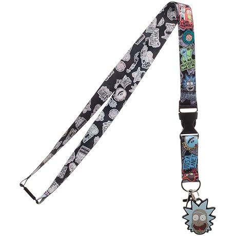 Official Rick and Morty Badge Holder Breakaway Backwoods Lanyard Keychain