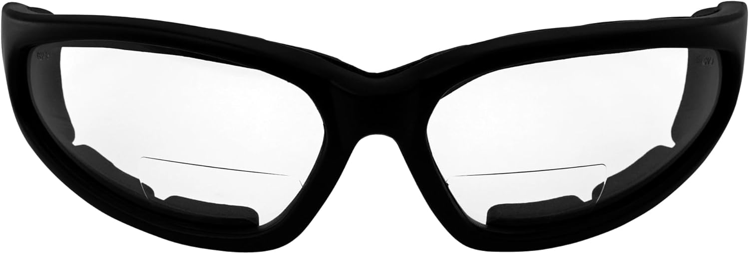 Dragonfly Alley 2 Pairs - 2.0 Bifocal Global Vision Eyewear Hercules Anti-fog Safety Glasses with EVA Foam (1 Clear, 1 Smoke)