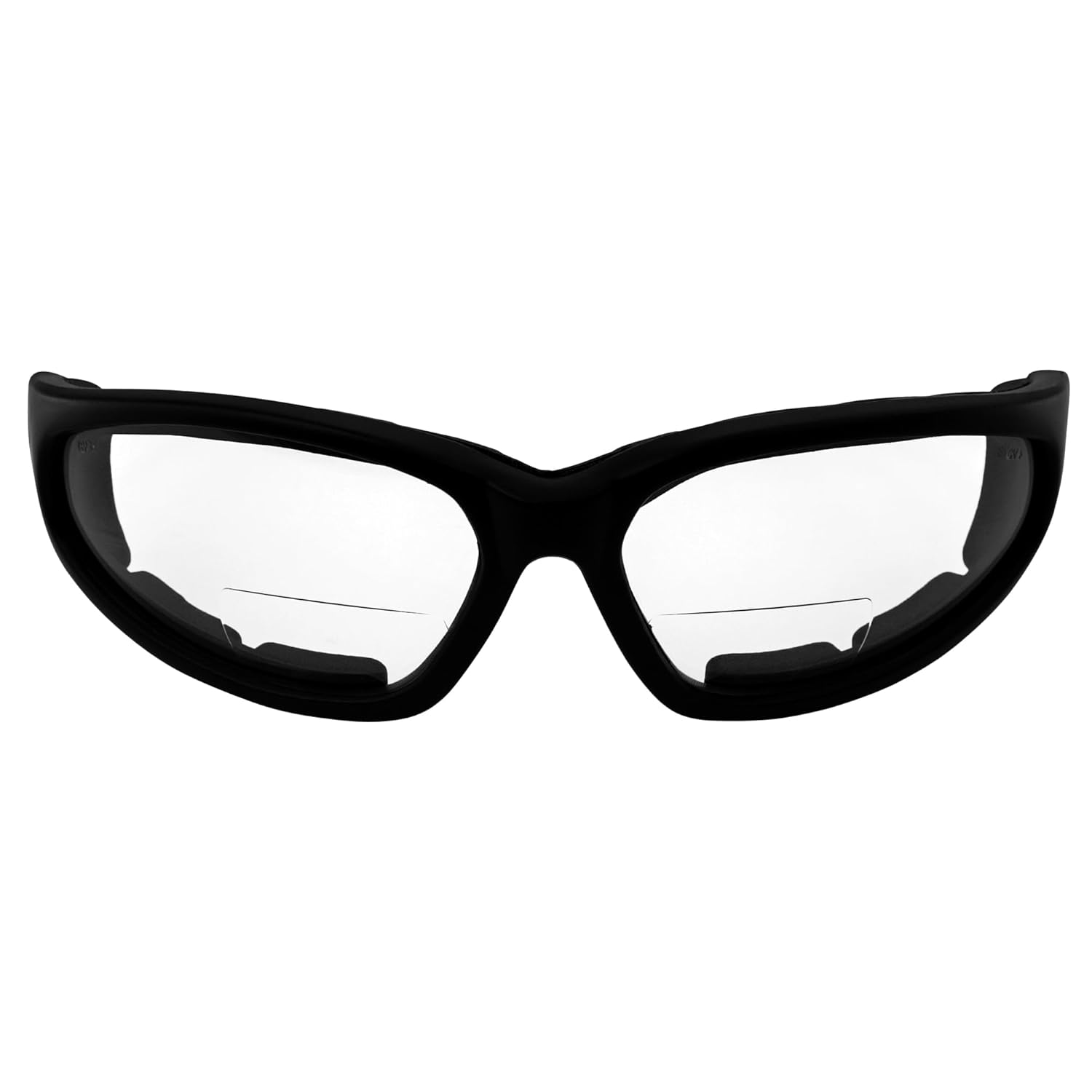 Global Vision Hercules Bifocal Motorcycle Safety Glasses Sunglasses 3 Pairs Padded Black Frames Clear Smoke & Yellow Lenses +2.0 Magnification Z87.1