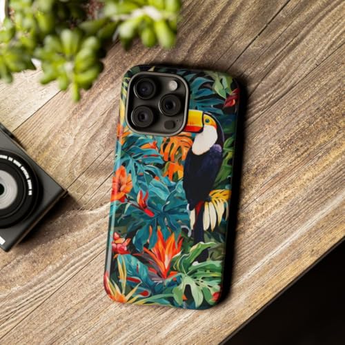 Coque iPhone 15 Pro Max feuillage tropical vert antichoc rigide