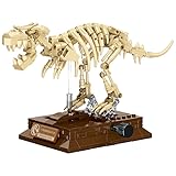 FRIMNS T. Rex Skull Dinosaur Fossil Skeleton Building Set, Movable Dinosaur Fossil T. Rex Model Kit with Tyrannosaurus Rex Display Base, Cool Home Decor Toy Gift for Fossils Lovers and Collectors