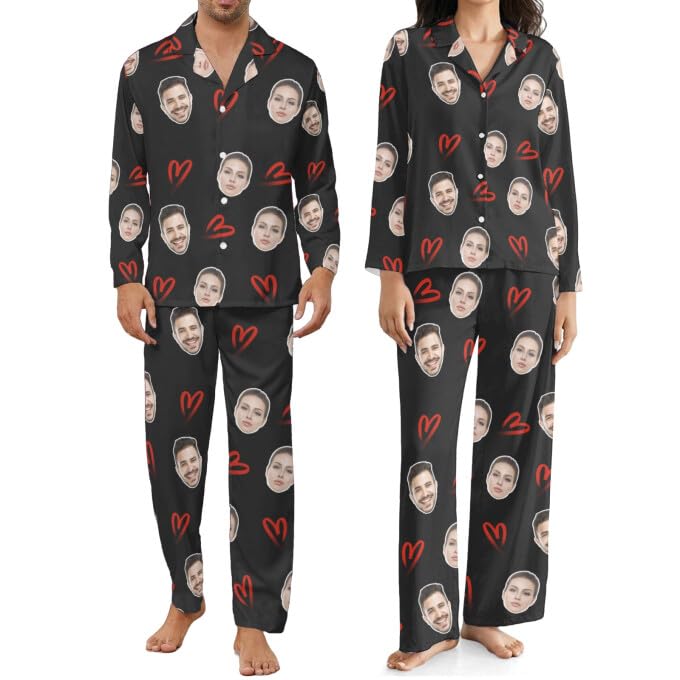 Personalized Pajamas,Custom Pajama Set,Custom Pajama with Photo Men Women,Personalized Gifts Long Sleeve3