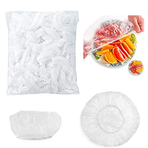 Sacs de Conservation Frais, 100 Pièces Couvercles Jetables en Plastique, Couvercle en de Protection Alimentaire, Couvercles de Bols Réutilisables Élastiqués, pour Réfrigérateur Stockage Aliments Cover