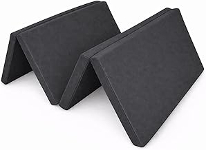 Atootfusion 4 Fold Mattress, EPE Foam, 2 Inch Thickness, Navy Blue, 35x72 Inch Single Bed, Portable Lightweight Floor Mattress for Travel, Picnic, Yoga (Dark Grey)