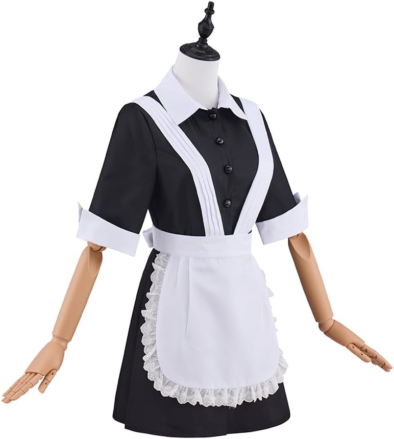 Womens Cosplay Magenta Costume Rocky Horror Costume Magenta Maid Dress with Apron Full Set - Image 2