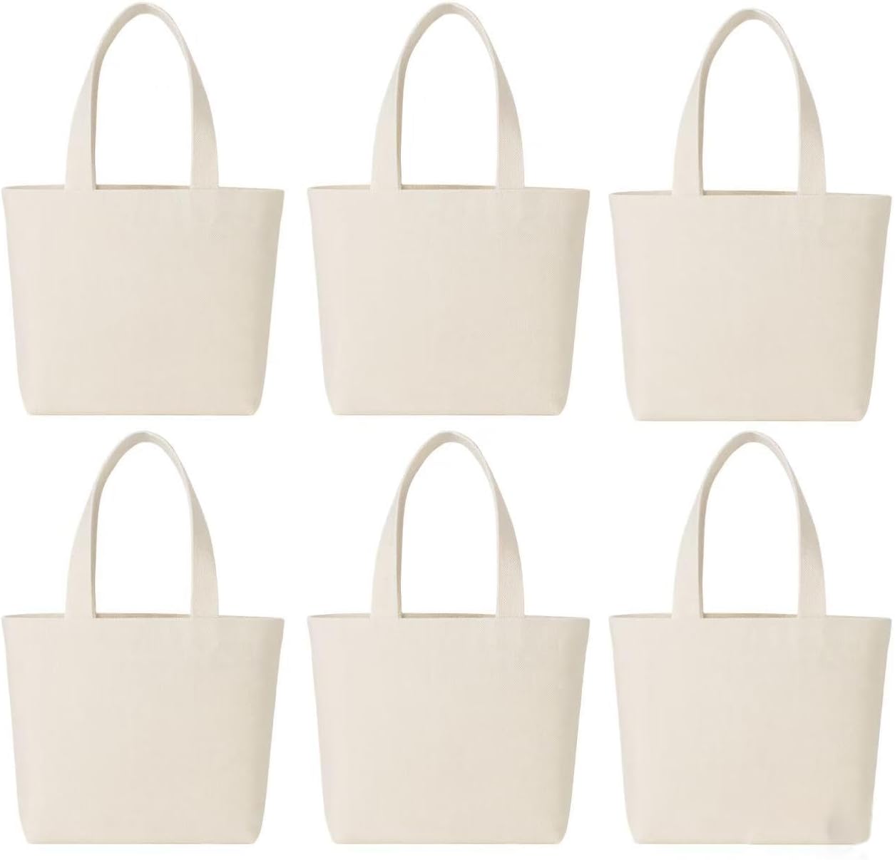 Blank Small Canvas Tote Bags, DIY Craft for Heat Transfer, Screen Printing, Painting, Personalized Custom Bag