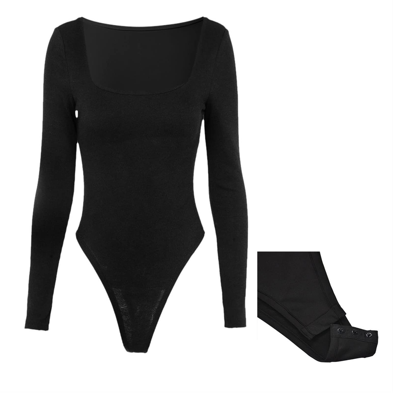 Body Donna Maniche Lunghe Scollo Quadrato - Modellante E Comodo, Perfetto Sotto Vestiti