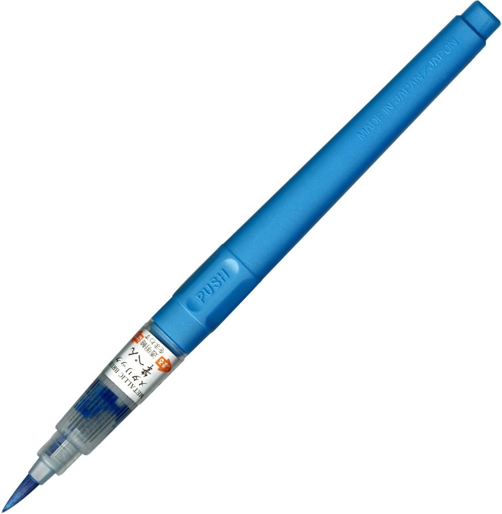 Kuretake DOE160-125 Brush Pen, Blue, Metallic