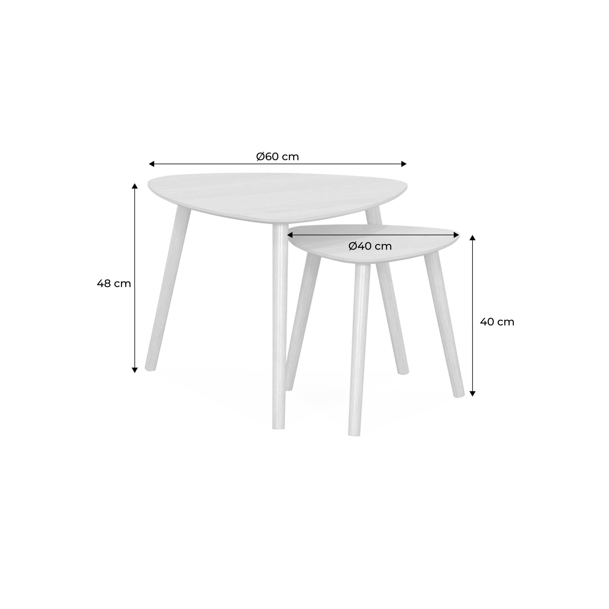 sweeek - Lote de 2 mesas Nido de Estilo escandinavo en Madera MDF Decorada de Color Nogal