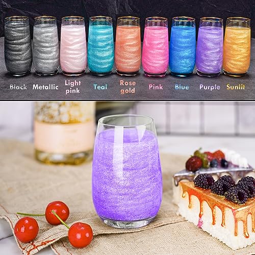 NiHome Edible Food-Grade Glitter Powder Glimmer Luster Dust Metallic Fancy Food Decorating Sprinkle Glimmery Dust for Drink Wine Beverage Cake Bakery Vegan Allergen-Free (Purple, 0.35oz/10g)