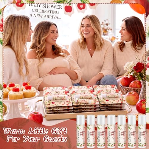 Image of 24 Pcs Apple Theme Baby Shower Lip Balms Bulk the Apple of Our Eye Baby Shower Party Favors for Guest Lip Balm Gift Set Travel Size Lipstick Autumn Thanksgiving Sweet Birthday Favor Decoration
