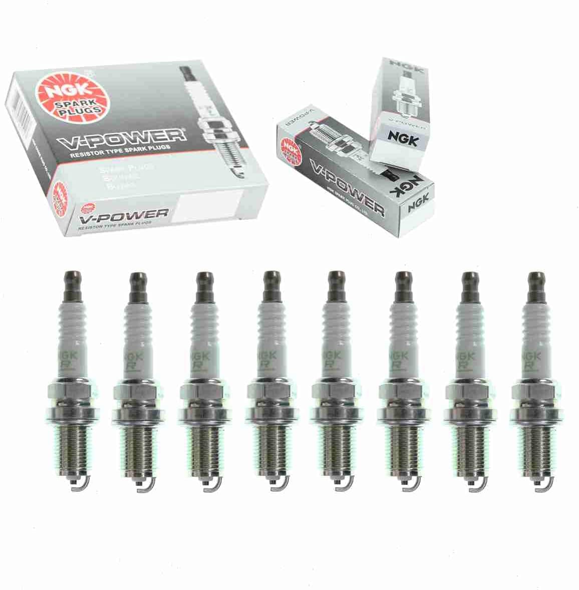 8 pc NGK V-Power Spark Plugs compatible with BMW X5 4.4L 4.6L V8 2000-2006