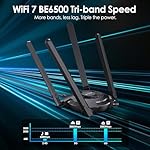 USB WiFi Adapter for Desktop PC, WAVLINK Tri-Band BE6500 WiFi 7 Adapter with 2.4GHz/5GHz/6GHz, 4x5dBi High Gain Antennas, Multicolor Status LED, WPA3, MLO, OFDMA, 4K-QAM, Supports Windows 11/10 Only - Image 3