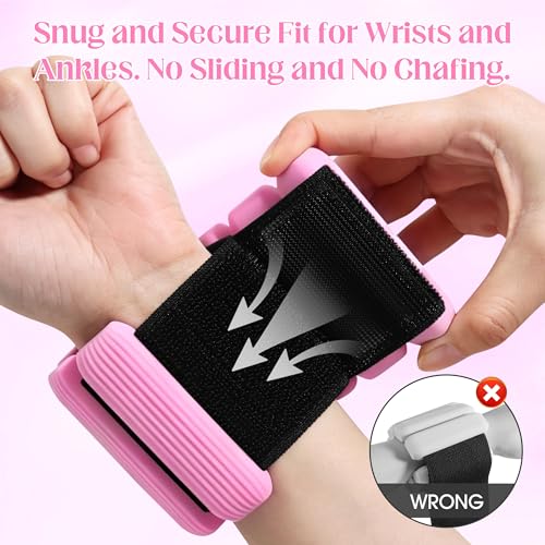 Image of Wrist Weights, 2Pack Adjustable Ankle Weights for Women /Men, Silicone Weighted Bangles for Yoga, Pilates, Running & Walking, Arm & Leg Weights, 2lb