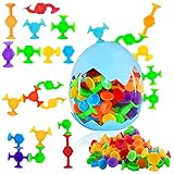 Saugnapf Spielzeug,Sucker Toy,Sauger Spielzeug,mit Dinosauriereier Aufbewahrungs 38 Stück Sucker Toys Darts,Silikon Bausteine Spielzeug,Montessori Spielzeug ab 3 Jahre