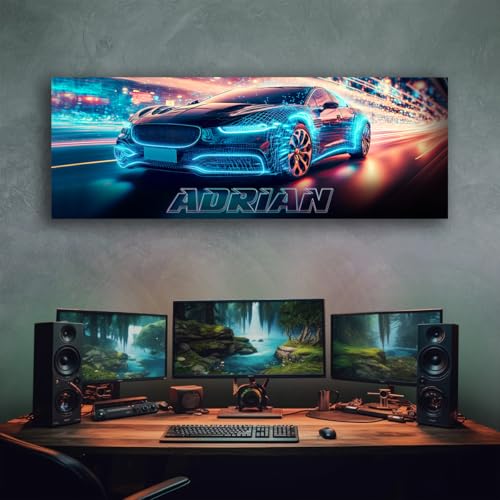 tjapalo® vz23 Poster Personnalisé Prenom Gamer - Deco Chambre Ado Gaming, Peinture Voiture, Murale Garcon - Affiche Enfant Mural