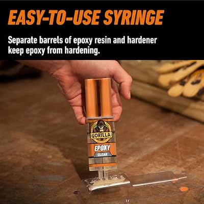 Gorilla 2 Part Epoxy, Clear Epoxy, 0.85 Ounce Syringe (Pack of 2) - 5 Minute Set, Incredibly Strong Bonding