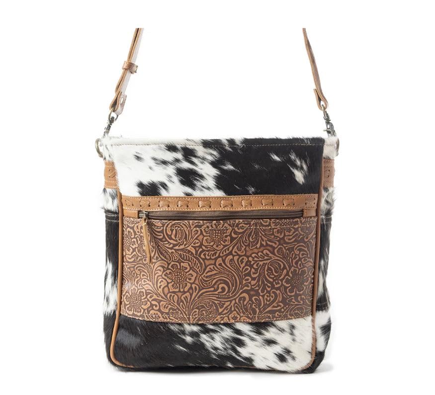 Myra Bag Black and White Forester Junction Concealed Carry Bag S-10916, Brown3