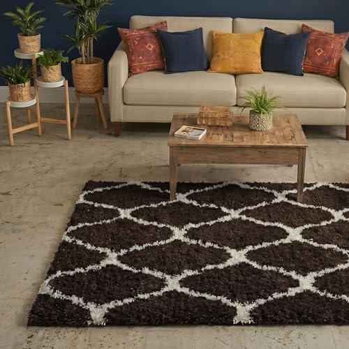 Image of Ultra Premium Shaggy Polyester Micro Rug | Super Soft Fluffy Carpet | Non-Slip Washable Area Rug for Bedroom Living Room - (Coffee M, 4x6 feet, Rectangular)