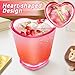 SAIAOKJ 24 Pcs Pink Heart Shot Glasses Bulk 1.5oz Funny Tequila Glasses Reusable Pink Shot Cups Heart Shaped Cups for Party