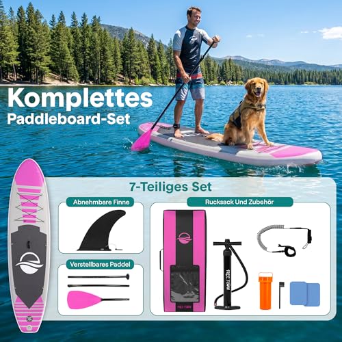 SereneLife Stand Up Paddling Board Set – Farbe: Rosa - 5