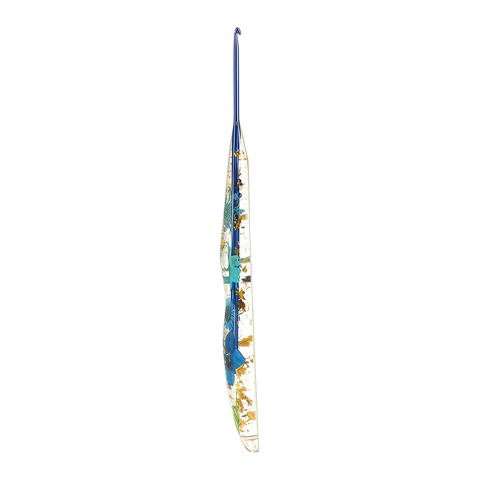 RetroNest Ergonomic Crochet Hook with Dried Flower Resin Handle,2.0mm-8.0mm Smooth Aluminum Head for Comfortable Knitting,Ideal Crafting Tool for Blankets Scarves and Dolls 18cm Long 2.5mm
