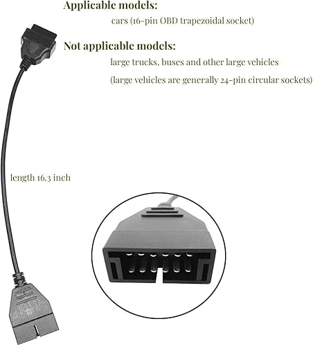 Miniatura 2 de LOPURO Adaptador OBD2 a OBD1 GM, OBD1 12 pines a OBD2 16 pines escáner herramienta de diagnóstico OBD II adaptador conector de cable para GM (1