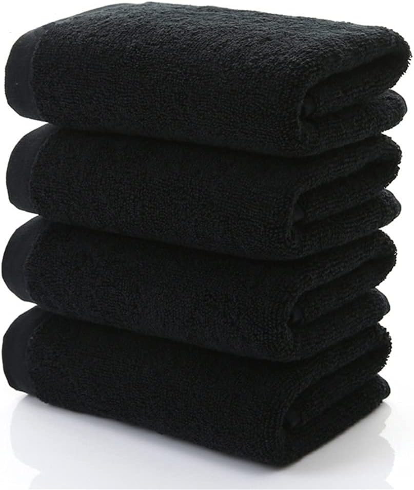 Bath Black Towel Cotton Thick Shower Face Towels Home Bathroom Hotel Adults (Color: 1pcs, Size: 13.4 x 27.6 inches (34 x 70 cm) (4 pcs 34 x 70 cm)