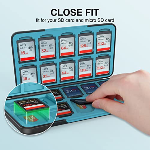 HEIYING SD Card Holder for Memory SD Card and Micro SD Card, Portable SD Card Case SD SDHC SDXC Micro SD Card Storage with 20 SD Cards Slots & 20 Micro SD Cards Slots. - Image 3