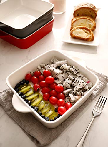 Sweese 8X8 Inch Square Porcelain Baking Dish With Double Handles - Non-Stick Oven Casserole Pan For Brownie, Lasagna, Roasting - Great For Serving Or Cooking #TOP3