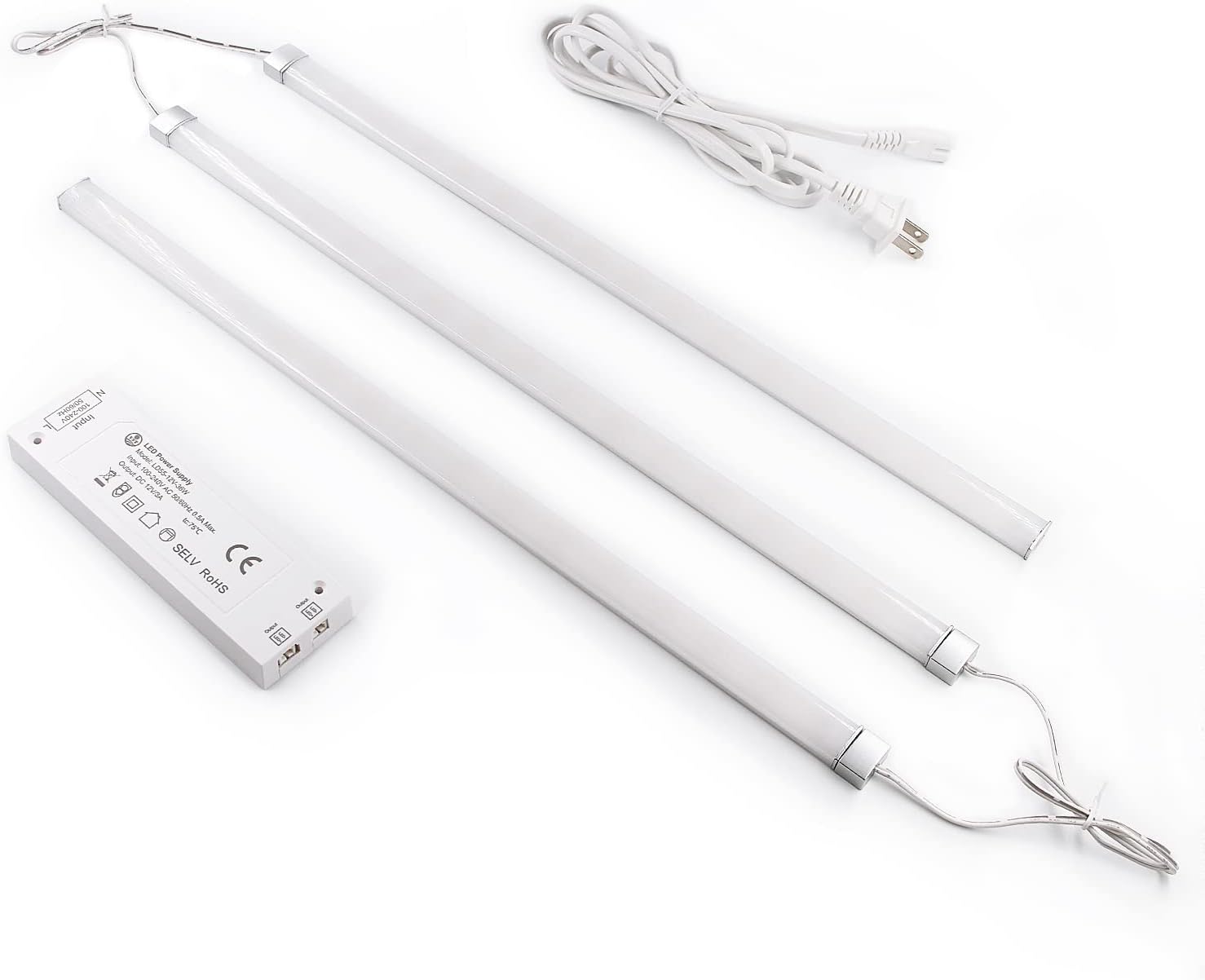VST Under Cabinet Lighting Kit Plug in,Wired 4Pcs (16.5inch/420mm) Wired Dimmable Ultra-Thin LED Lights with Touch Control, Super Bright for Kitchen Counter Closet Shelf Lights(Cool White 6500K)